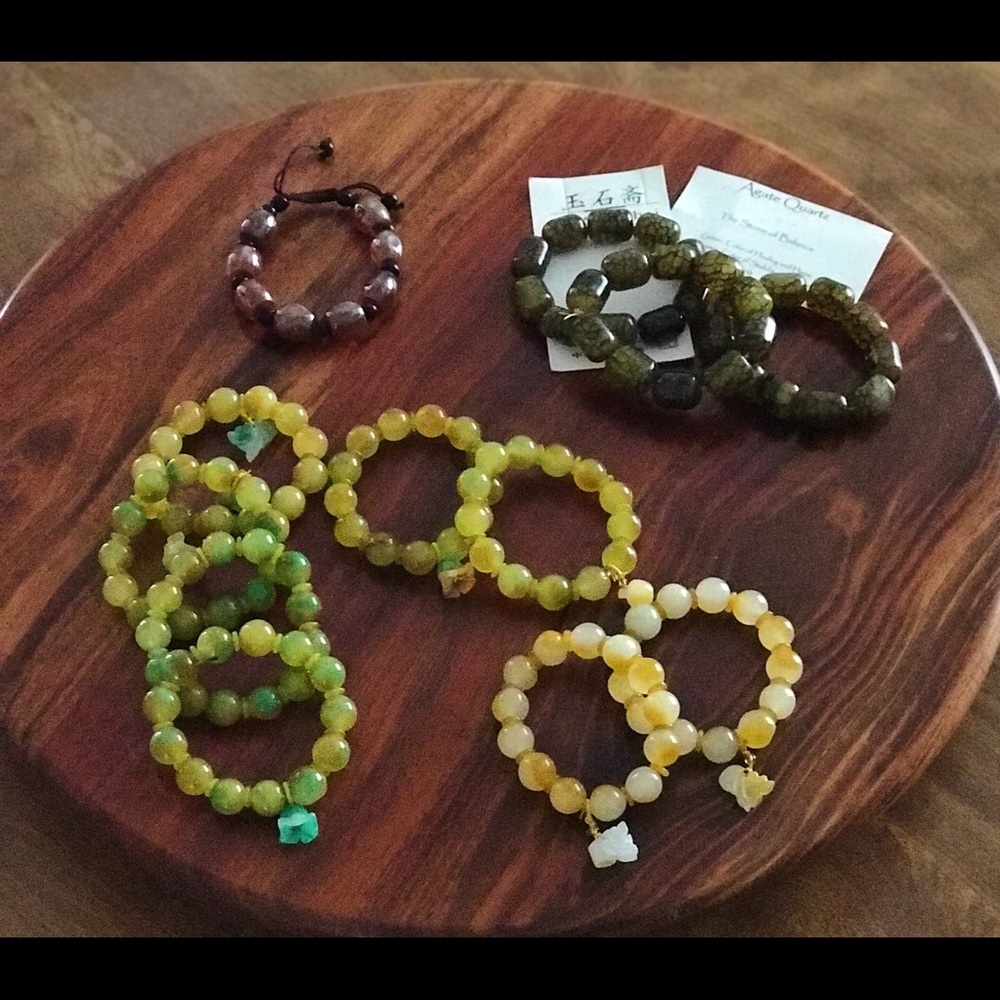 Hong Kong direct Jade & Agate bead bracelets.